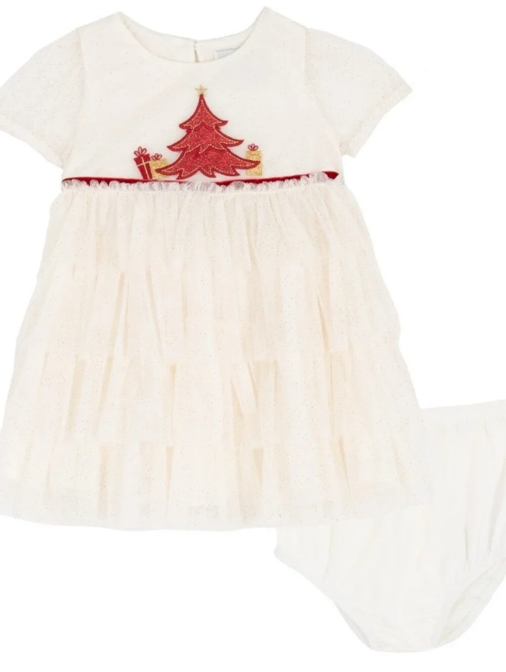 Rare Editions Christmas Holiday Dress With Matching Diaper Cover. Nwt